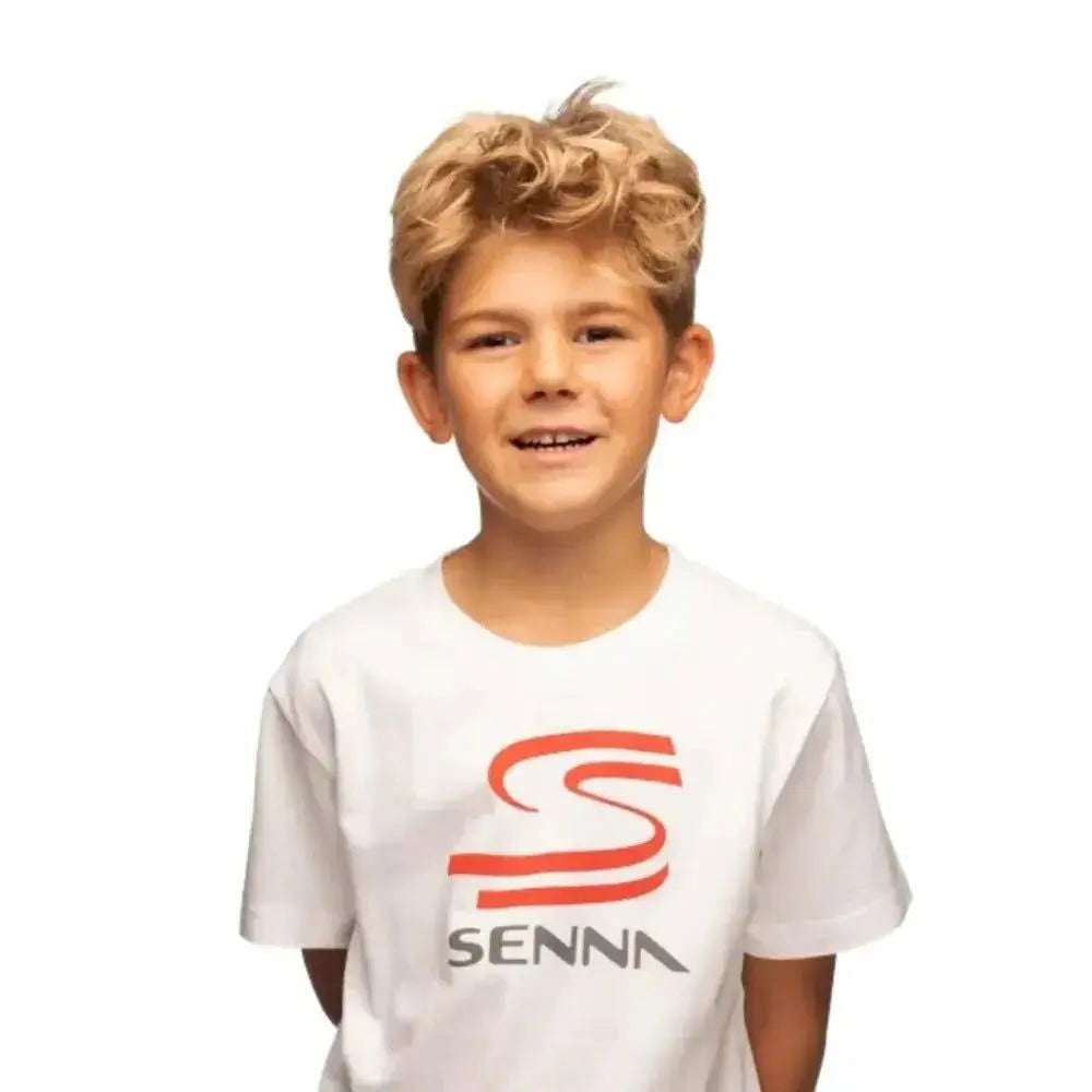 Ayrton Senna T-Shirt Senna Kids White - Speedxcrafts