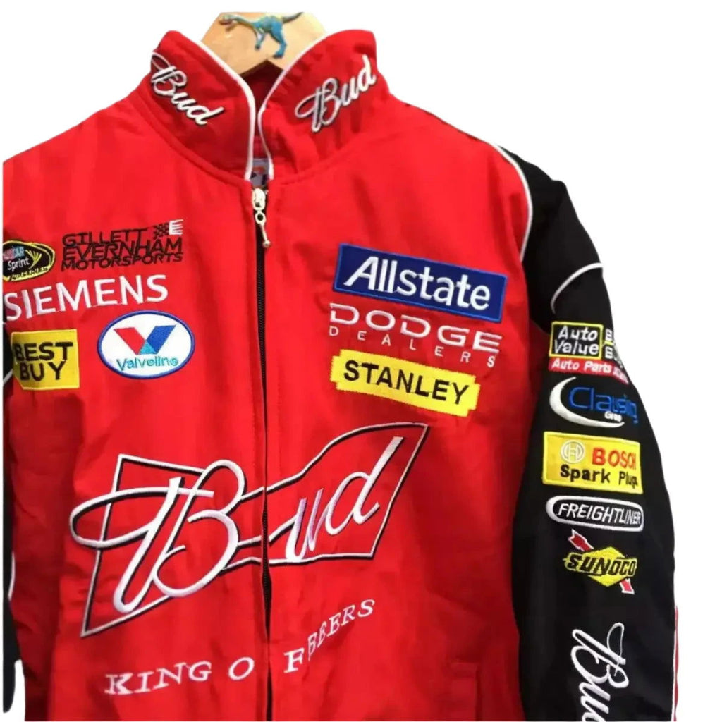 Budweiser F1 Official Embroidered Racing Jacket - Speedxcrafts