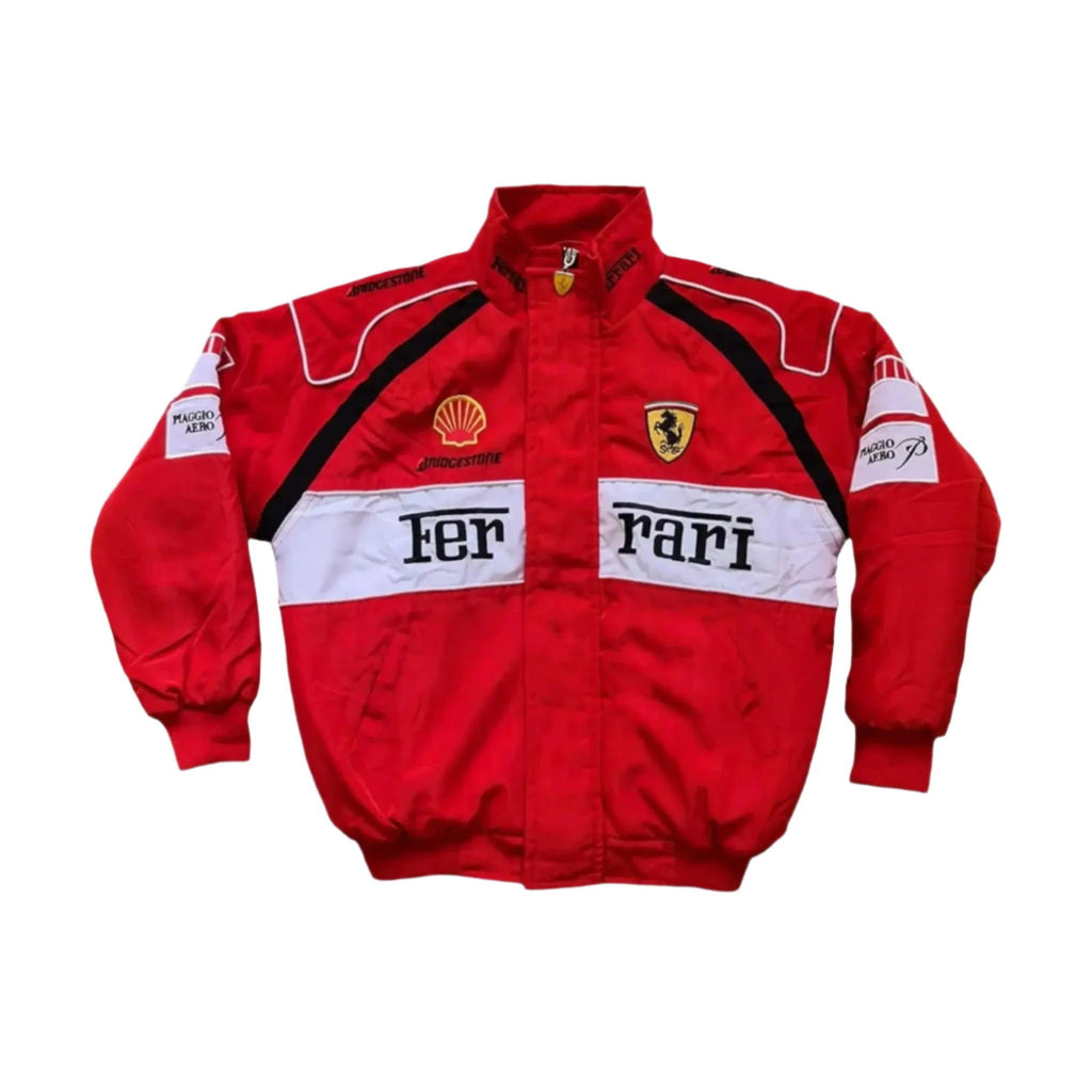 Ferrari F1 Racing Embroidered Bomber Jacket - Speedxcrafts