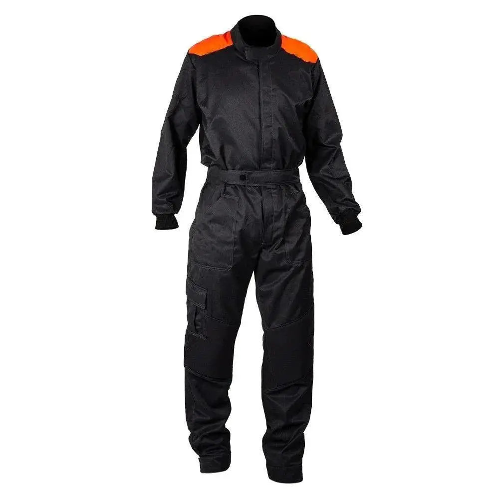 MECHANIC SUIT BLACK-FLUOR RED - Speedxcrafts