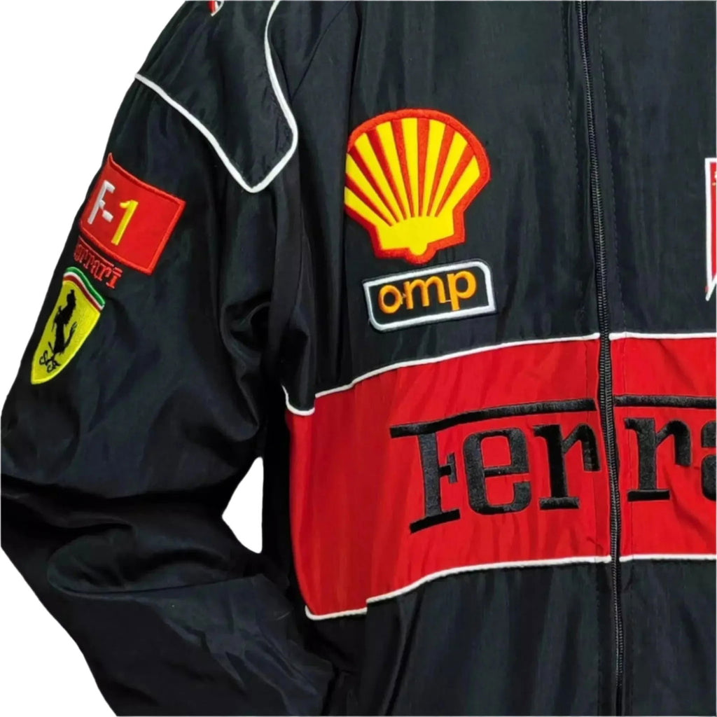 Multi Patch Ferrari F1 Racing Jacket - Speedxcrafts