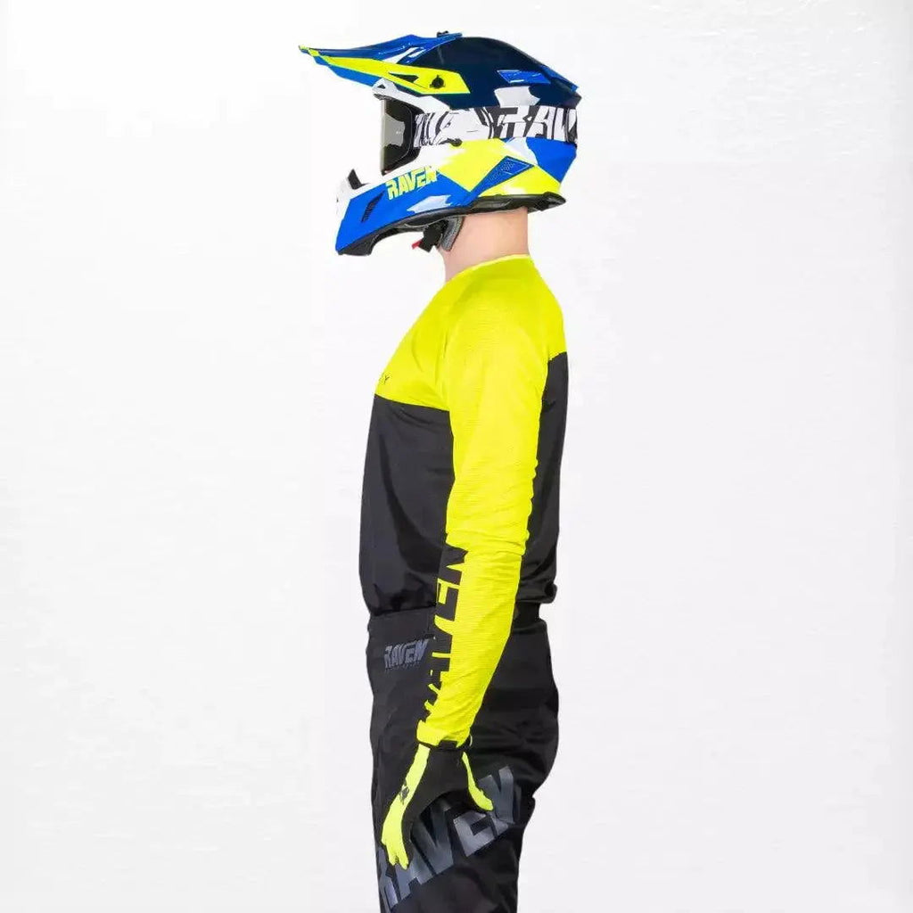 Raven Verve MX Jersey Black-Yellow - Speedxcrafts